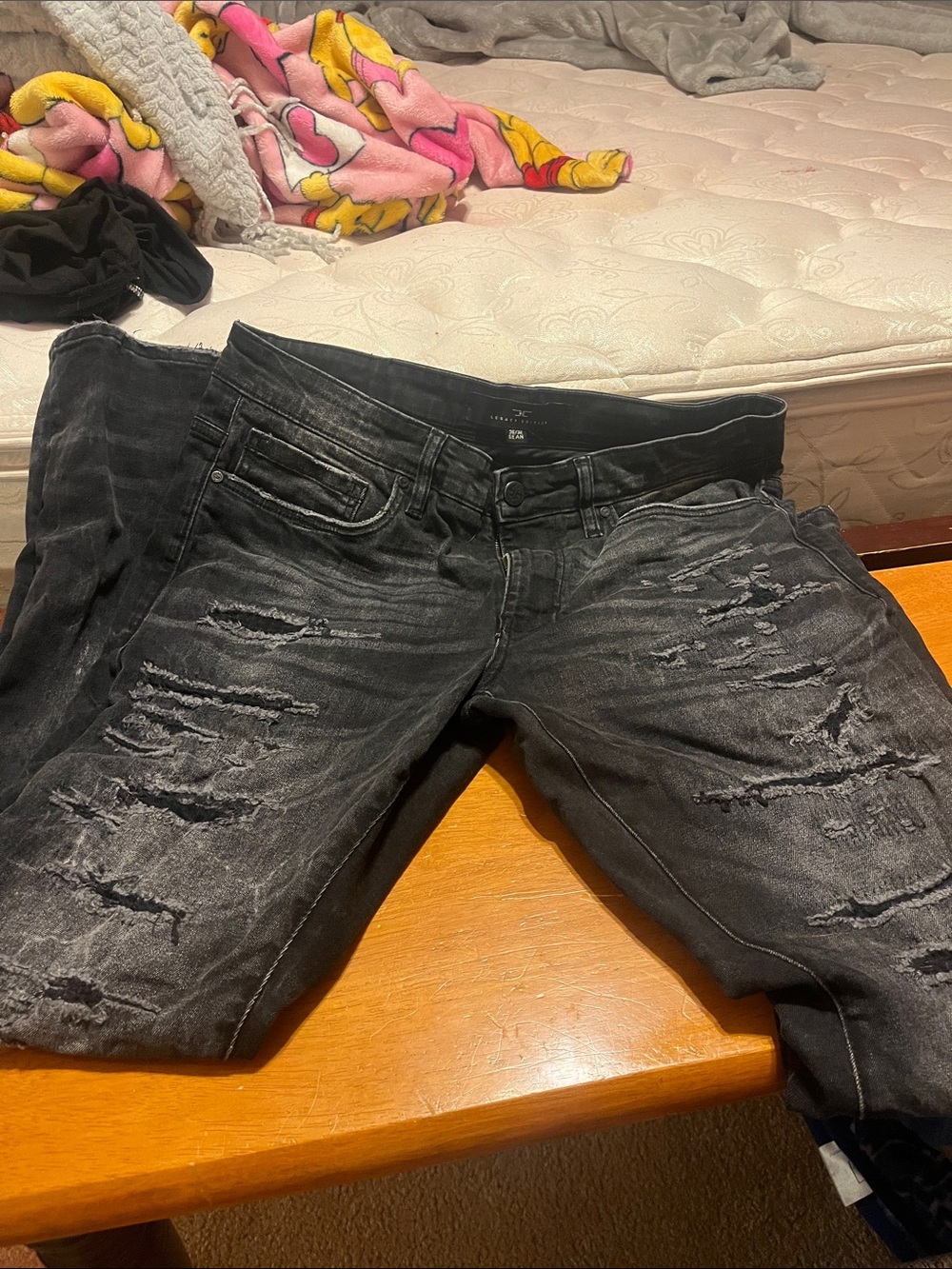 men’s Distressed Black Jeans - Classic Fit